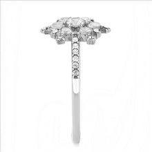 Load image into Gallery viewer, MT713 - Snowflake Stainless Steel Ring Women and Girls Clear Crystals
