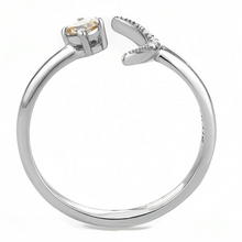 Load image into Gallery viewer, MT853ad- Champaign Brown Round Cut Crystal with Half Moon Unique Newest Minimalistic Birthstone November
