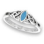 Sterling Silver Turquoise Celtic Ring