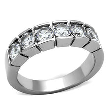 Load image into Gallery viewer, MT2801 - Wide Band with Six Round Crystals April Birthstone
