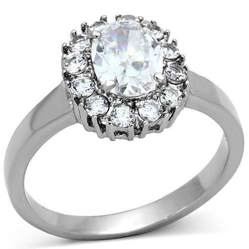 MT3221 - Newest Brilliant Round Crystals Adorn the Halo Surrounding the Larger Oval Crystal - April Birthstone