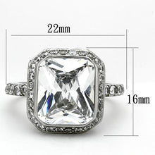 Load image into Gallery viewer, MT6221 - Stainless Halo Engagement Ring Cushion Cut Bezel Setting
