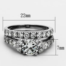 Load image into Gallery viewer, MT1331 - 1 Wedding Set -Stainless Steel Clear April Birthstone
