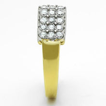 Load image into Gallery viewer, MT6731 - Two-Tone IP Gold (Ion Plating) Stainless Steel Ring Crystal Ring April Birthstone
