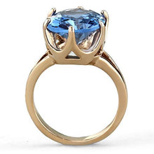 Load image into Gallery viewer, MT4841 - Rose Gold IP Oval Brilliant Blue Crystal Newest December Birthstone March Birthstone

