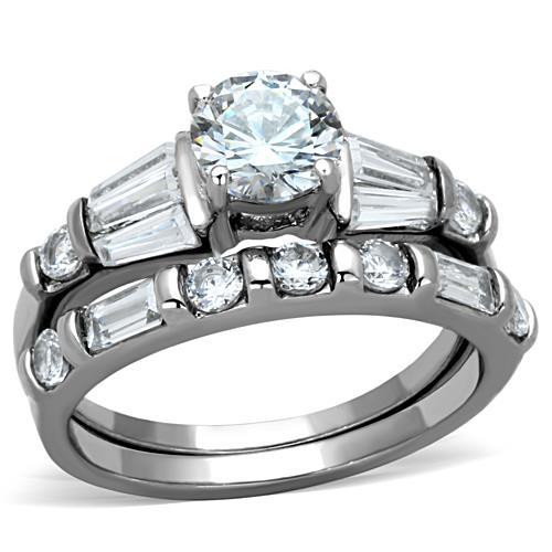 MT5351 - High polished (no plating) Stainless Steel Ring Wedding Set Designer Replica Vintage Newest Ring