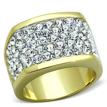 Load image into Gallery viewer, MT5451 - Gold IP - Stainless Steel - Clear Crystals - Newest - April Birthstone - Cocktail Statement
