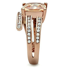 Load image into Gallery viewer, MT5661 - IP Rose Gold(Ion Plating) Stainless Steel Ring in Champagne and Clear Crystals - November Birthstone
