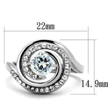 Load image into Gallery viewer, MT6471 - Magical Swirl Double Halo Ring Stainless Steel April Birthstone
