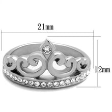 Load image into Gallery viewer, MT1281 - Clear Princess Crown - Stainless Steel Ring
