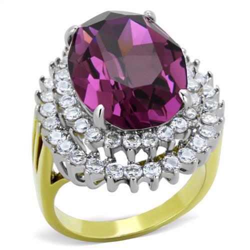 MT2981 - Gold IP  Amethyst Color February Birthstone