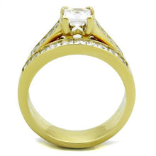 Load image into Gallery viewer, MT5981 - IP Gold(Ion Plating) Stainless Steel Ring Princess-cut (Square Brilliance) Travel Jewelry
