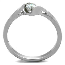Load image into Gallery viewer, MT2402 - High polished (no plating) Stainless Steel Ring Crystal Minimalist - April Birthstone
