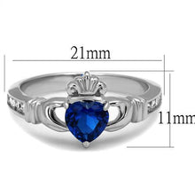 Load image into Gallery viewer, MT3902 - Claddagh-Sapphire Heart Crystal Ring - September Birthstone
