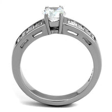 Load image into Gallery viewer, MT7112 - Clear Round Crystal Ring with Clear Baguettes on the Sides
