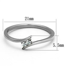 Load image into Gallery viewer, MT1212 - Stainless Steel Two Small  Clear Round Stones Minimalist Petite April Birthstone

