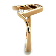 Load image into Gallery viewer, MT0312 -IP Rose Gold(Ion Plating) Stainless Steel Ring with Top Grade Crystal in Clear -  Rose Gold Music Note Ring
