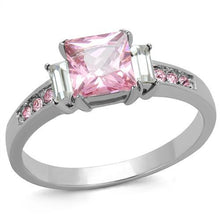 Load image into Gallery viewer, MT9612 - High polished (no plating) Stainless Steel Ring with Beautiful Crystals in Rose- Pink Ice Newest October Birthstone
