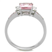 Load image into Gallery viewer, MT9612 - High polished (no plating) Stainless Steel Ring with Beautiful Crystals in Rose- Pink Ice Newest October Birthstone

