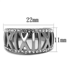 Load image into Gallery viewer, MT7522 - Designer Replica Roman Numeral Highlighted with Top and Bottom Rows of Clear Crystals
