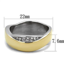 Load image into Gallery viewer, Stainless Steel Ring Two-Tone IP Gold (Ion Plating) Women Top Grade Crystal Clear Two Tone Newest
