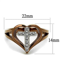 Load image into Gallery viewer, MT2082 - Cross Stainless Steel in Crystal Heart Setting
