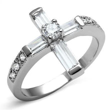 Load image into Gallery viewer, MT1782 - Cross Crystal Baguettes with Round Center Stone - April Birthstone

