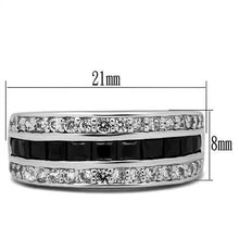 Load image into Gallery viewer, MT2782 - High Polished- Pave- Black Diamond with Double Crystal Band
