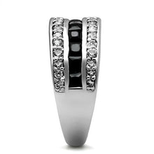 Load image into Gallery viewer, MT2782 - High Polished- Pave- Black Diamond with Double Crystal Band
