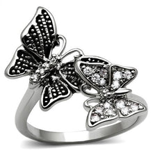 Load image into Gallery viewer, MT4782 - Butterfly White Diamond like Crystal Setting April Birthstone
