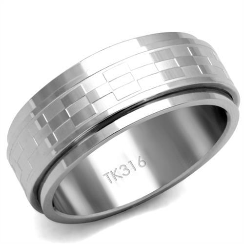 MT2492 - Stainless Steel Ring High polished (no plating) Men's - Basket weave Design