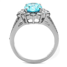Load image into Gallery viewer, MT7792 - Aquamarine Single Halo Split Band- Most Popular - December Birthstone - March
