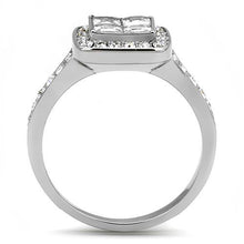 Load image into Gallery viewer, Princess-Cut Halo Engagement Ring with Crystal Band - Stainless Steel -Travel Jewelry
