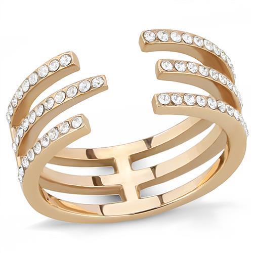 MT6323 - Rose Gold Finger Cuff Ring April Birthstone