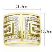 Load image into Gallery viewer, MT 8323 - IP Gold(Ion Plating) Stainless Steel Ring Designer Replica Clear Crystals - Newest - April Birthstone
