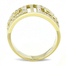 Load image into Gallery viewer, MT 8323 - IP Gold(Ion Plating) Stainless Steel Ring Designer Replica Clear Crystals - Newest - April Birthstone
