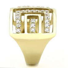 Load image into Gallery viewer, MT 8323 - IP Gold(Ion Plating) Stainless Steel Ring Designer Replica Clear Crystals - Newest - April Birthstone

