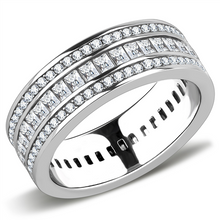 Load image into Gallery viewer, MT5343 - Baguette and Round Cut Clear Triple Eternity Band - Antique - Newest - April Birthstone
