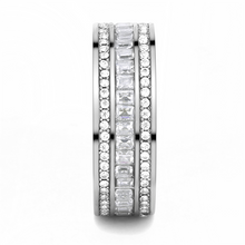 Load image into Gallery viewer, MT5343 - Baguette and Round Cut Clear Triple Eternity Band - Antique - Newest - April Birthstone
