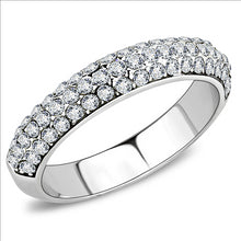 Load image into Gallery viewer, Semi Eternity Band with Pave Crystals  April Birthstone
