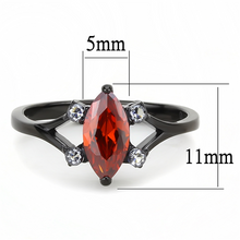 Load image into Gallery viewer, Red Marquis Newest July Birthstone Black Enamel over Stainless Steel - Ruby Style
