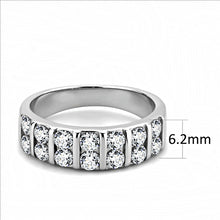 Load image into Gallery viewer, MT4053 - Double Crystal Band- Stainless Steel Ring Both Men&#39;s and Women April Birthstone
