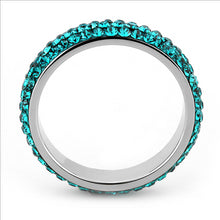 Load image into Gallery viewer, MT8353 - Crystal Eternity Band - Turquoise Color - Most Popular May Birthstone
