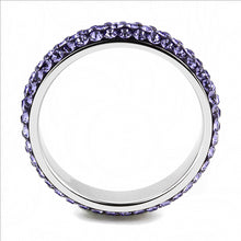 Load image into Gallery viewer, MT0453 - Stainless Steel Ring Top Grade Crystal Eternity Band - Purple Light - February Birthstone -Most Popular
