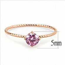 Load image into Gallery viewer, MT8553 - Pink Rose Gold Crystal Stylist Ring - October Birthstone
