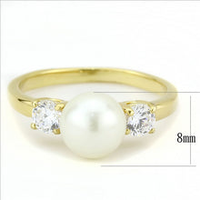 Load image into Gallery viewer, MT7653 - Stainless Steel Ring IP Gold(Ion Plating) Women Synthetic White
