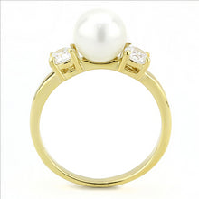 Load image into Gallery viewer, MT7653 - Stainless Steel Ring IP Gold(Ion Plating) Women Synthetic White
