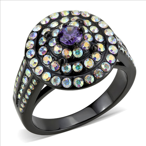 MT 0853 - Round Amethyst Purple  Color Center Crystal Circles of Adorning Alexandrite Color Changing Crystals June Birthstones