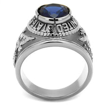 Load image into Gallery viewer, MT807414 - High polished (no plating) Stainless Steel Ring with Synthetic Sapphire Military New Men&#39;s Air Force
