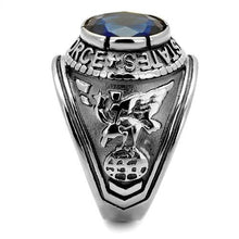 Load image into Gallery viewer, MT807414 - High polished (no plating) Stainless Steel Ring with Synthetic Sapphire Military New Men&#39;s Air Force
